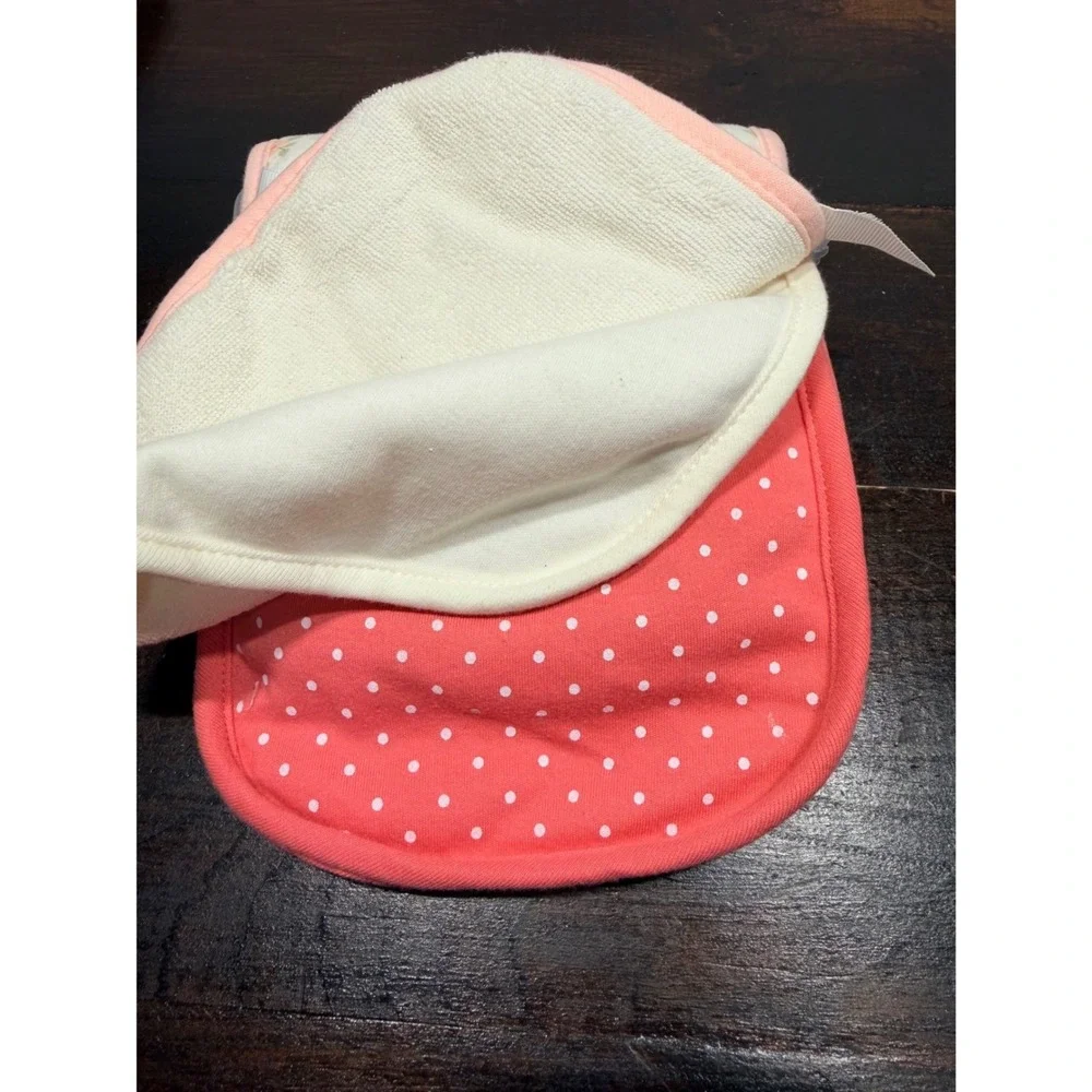 Millie & Myles 3 Pack Baby Bibs Burp Cloths Floral‎ Pink Polka Dot